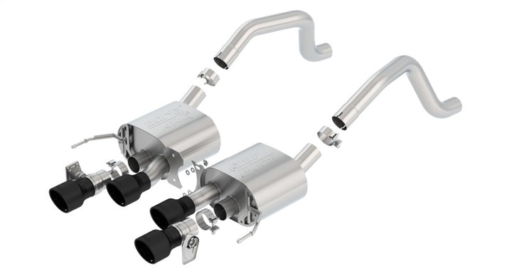 Borla ATAK Axle-Back Exhaust - Chevrolet Corvette C7 Z06 6.2L 2015-2019 - Ceramic Black Quad Tips w/ NPP, view 2