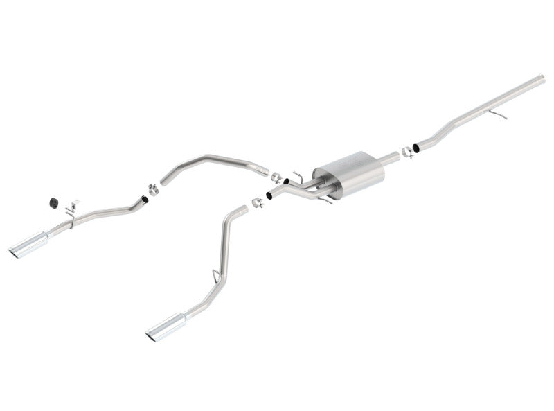 Borla ATAK Cat-Back Exhaust - Chevrolet Silverado 1500, GMC Sierra 1500 2014-2018 (5.3L) - Chrome Tips (140537)