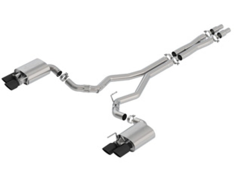 Borla ATAK Cat-Back Exhaust - Ford Mustang 2018-2023 - Black Chrome Tips