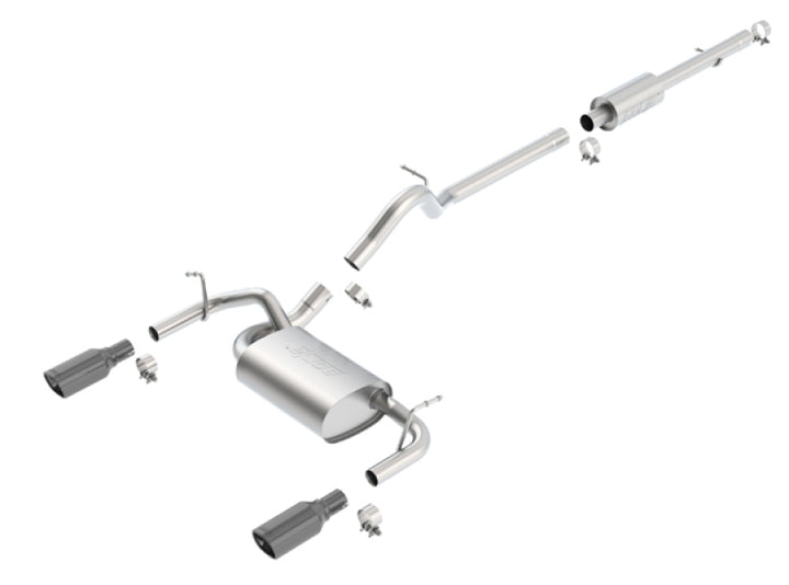 Borla Cat-Back Exhaust - Jeep Wrangler 2012-2018, Wrangler JK Black Chrome Tips