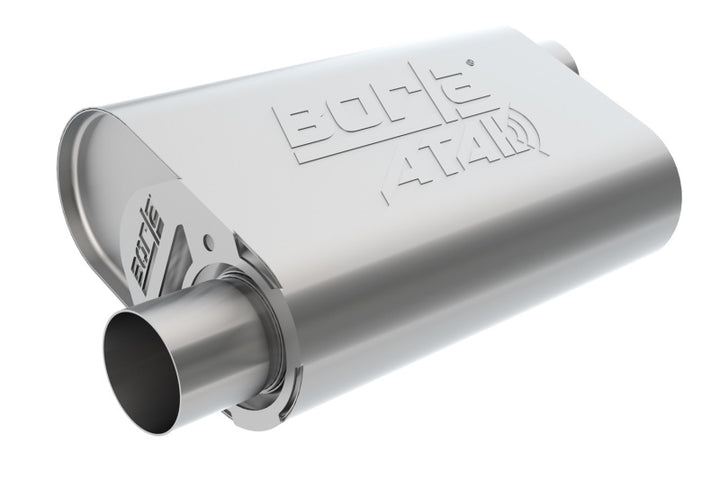 Borla CrateMuffler ATAK - Chevy SBC Hot 350/383 - 3in Offset/Offset Oval