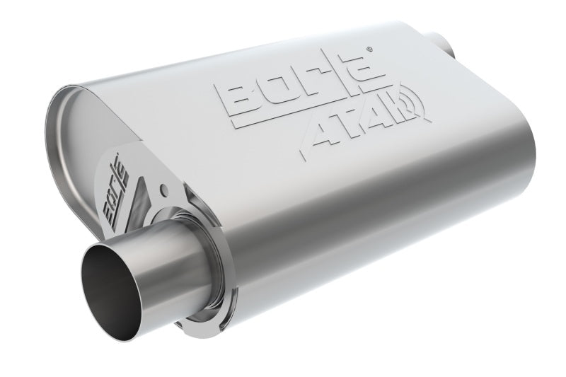 Borla CrateMuffler ATAK - Chevy SBC Hot 350/383 - 3in Offset/Offset Oval
