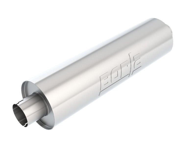 Borla Heavy-Duty Truck Muffler - 3in Center/Center Round - 6.75in Dia x 24in - Notched