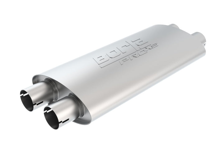Borla Pro-XS Universal Muffler - 2.5in Dual In / 2.25in Dual Out Oval - X-Pipe - Notched, view 2