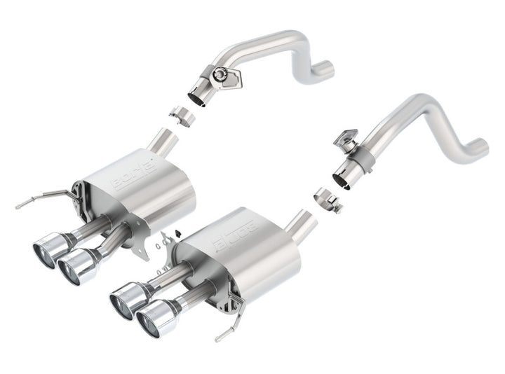 Borla Rear-Section Exhaust - Chevrolet Corvette C7 Stingray 6.2L 2014-2018 - Quad Round Tips with AFM without NPP