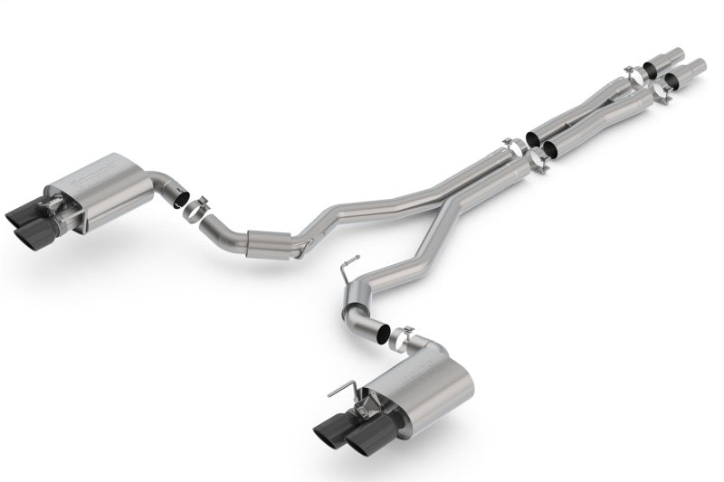 Borla S-Type Cat-Back Exhaust - Ford Mustang 2018-2023 - Black Chrome Tips