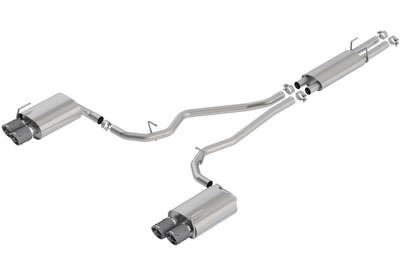 Borla S-Type Cat-Back Exhaust - Ford Explorer 2020-2023 - Carbon Fiber Tips