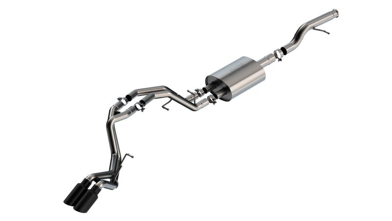 Borla S-Type Cat-Back Exhaust - Chevrolet Tahoe, GMC Yukon 2021-2025 - Black Chrome Tips
