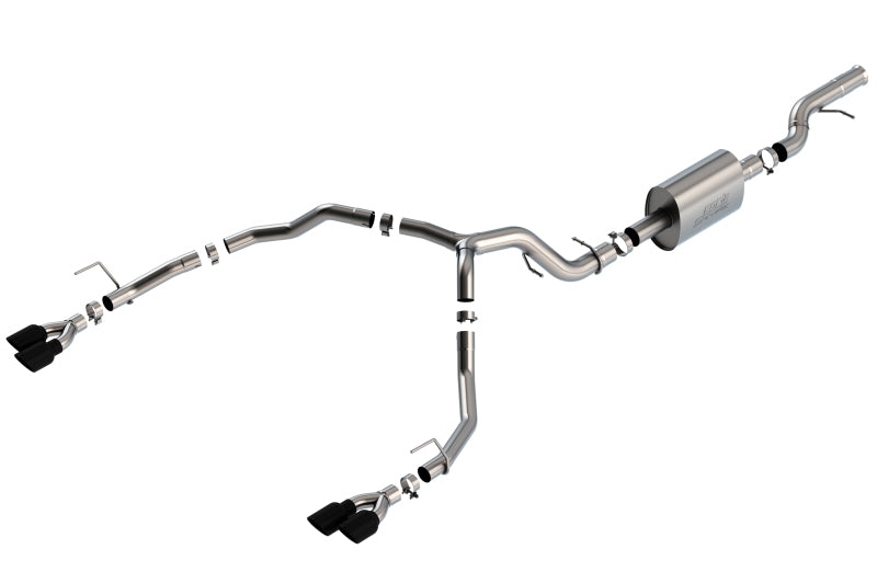 Borla S-Type Cat-Back Exhaust - Chevrolet Tahoe, GMC Yukon 2021-2026 - Black Chrome Tips