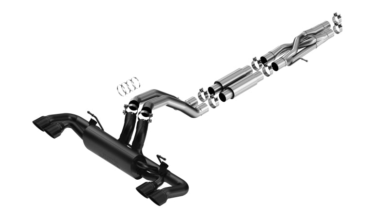 Borla S-Type Cat-Back Exhaust - Jeep Wrangler Rubicon 392 6.4L V8 4WD 4DR 2021-2025 - Coated Black