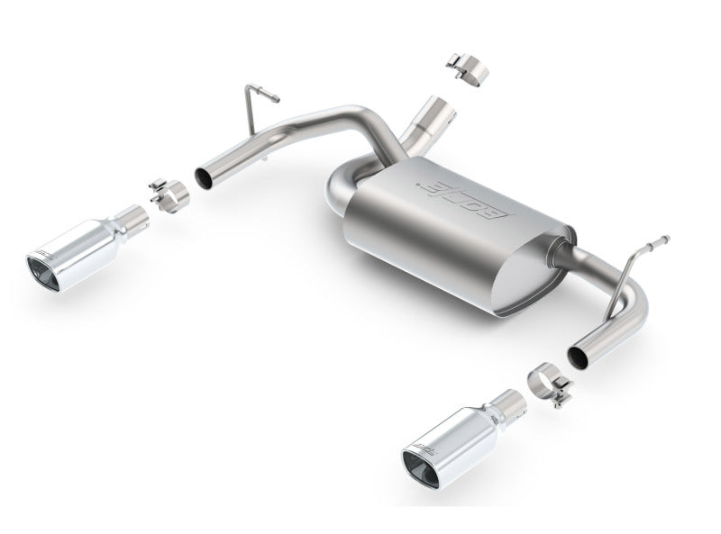 Borla Touring Cat-Back Exhaust - Jeep Wrangler JK 3.6L 2012-2018 - Square Bright Chrome Tips, view 2