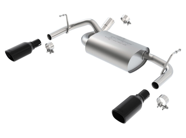 Borla Touring Cat-Back Exhaust - Jeep Wrangler JK 3.6L 2012-2018 - Square Black Chrome Tips