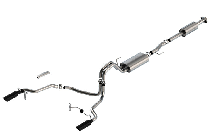Borla Touring Cat-Back Exhaust - Ford F-150 2021-2025 - Black Tips