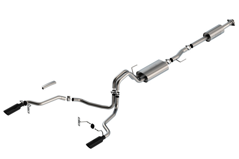 Borla Touring Cat-Back Exhaust - Ford F-150 2021-2025 - Black Tips