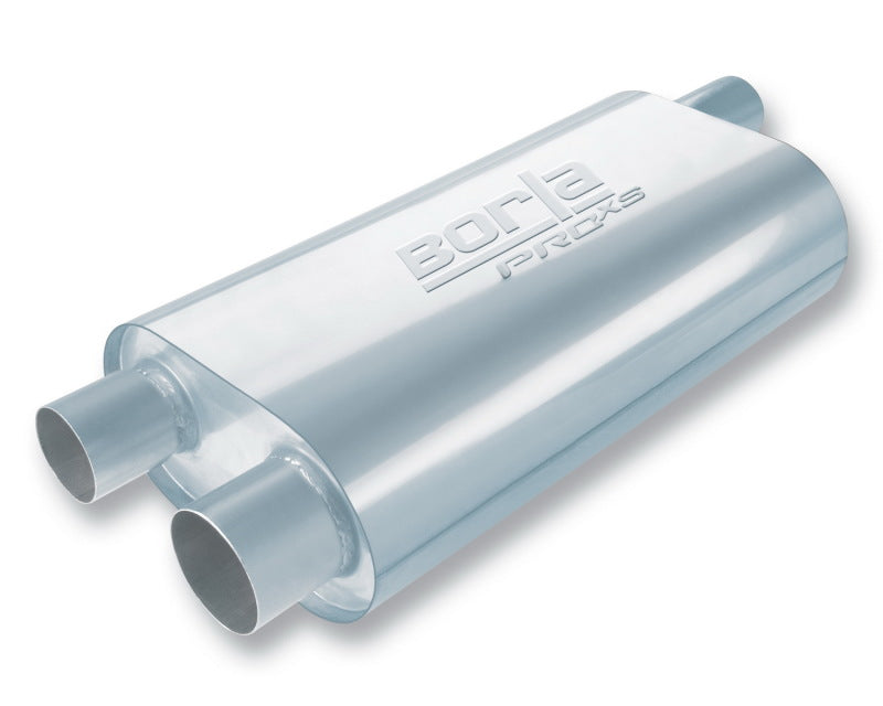 Borla Turbo XL Universal Muffler - 2.5in Single In / Dual Out - Transverse Oval - 19in Body, view 2