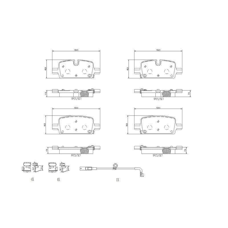 Brembo OE Ceramic Rear Brake Pads - Cadillac Escalade, Chevy Tahoe, Suburban, GMC Yukon 2019-2025
