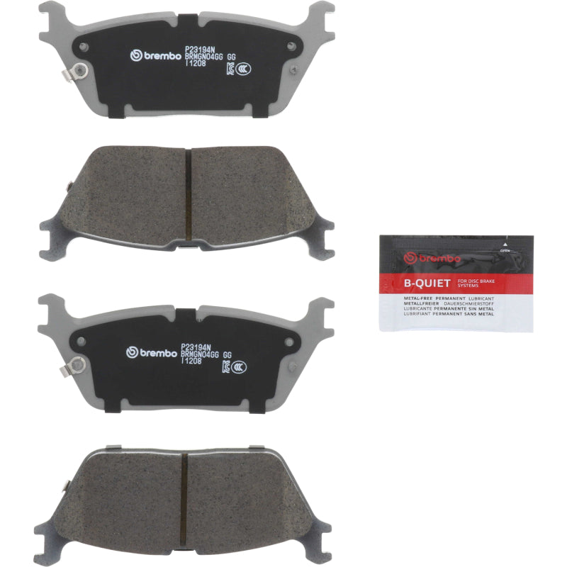 Brembo Premium NAO Ceramic Rear Brake Pads - Ram 1500, Jeep Wagoneer, Grand Cherokee L 2019-2025