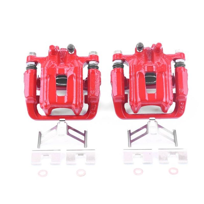 PowerStop Rear Brake Calipers with Brackets - Acura RDX / Honda CR-V 2010-2018 - Red - Pair