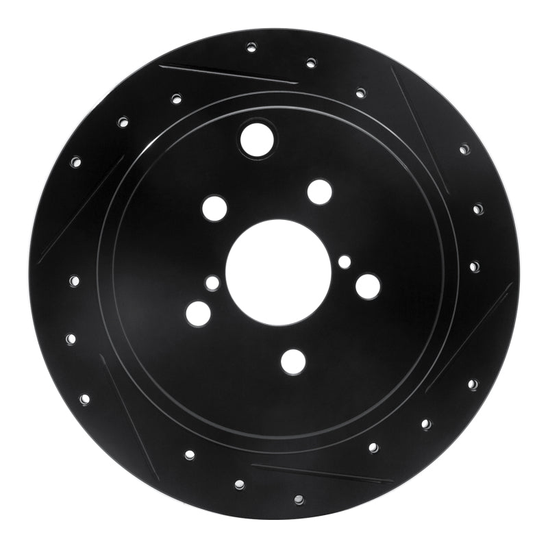 R1 Concepts Rear Right Drilled & Slotted Brake Rotor - Scion FR-S / Subaru BRZ / Toyota 86 2013-2025 - Black