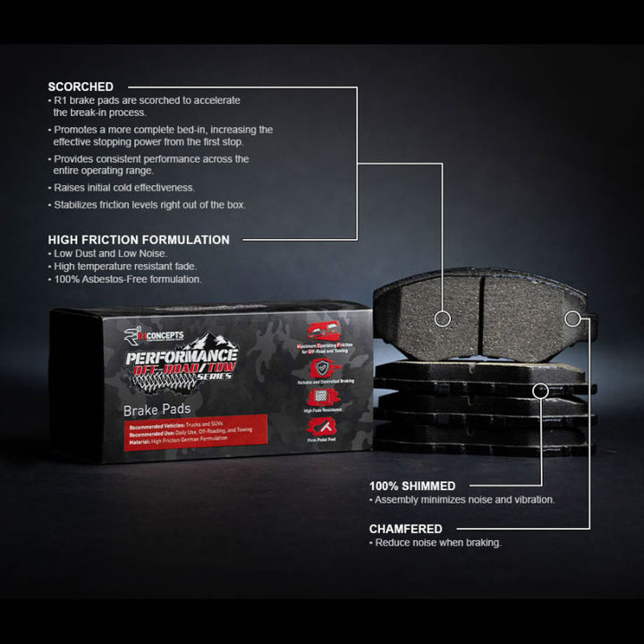 R1 2012-2025 Chrysler Town & Country Front Off-Road/Tow Brake Pads