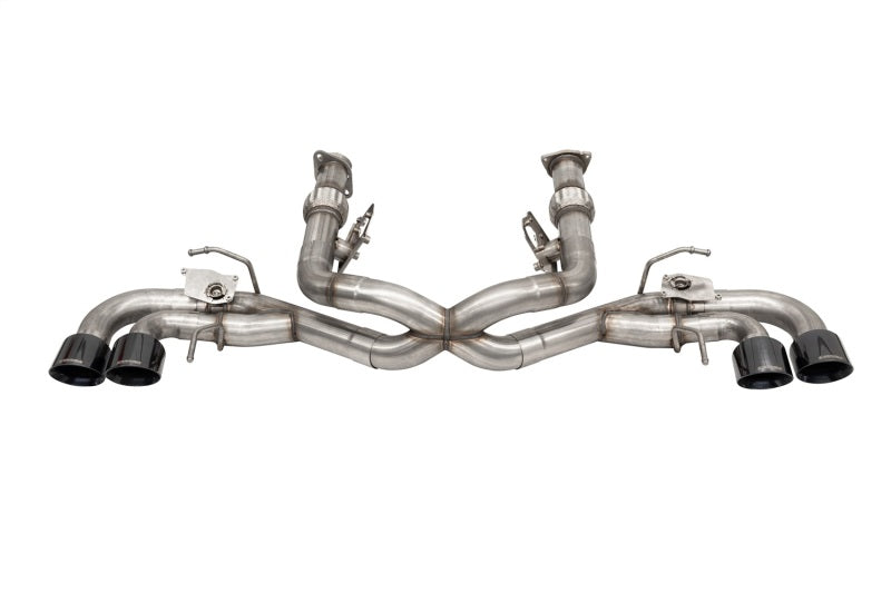 CORSA Performance 3in Valved Cat-Back Exhaust with 4.5in Black Quad Tips for 2020-2024 Chevrolet Corvette C8 NPP Exhaust