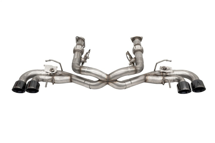 CORSA Performance 3in Valved Cat-Back Exhaust with 4.5in Black Quad Tips for 2020-2024 Chevrolet Corvette C8 NPP Exhaust