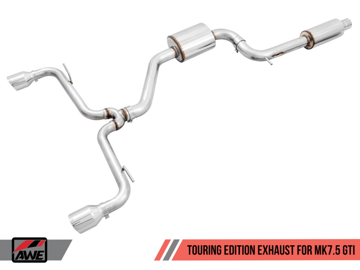 AWE Tuning Volkswagen GTI MK7.5 2.0T Touring Edition Exhaust w/Chrome Silver Tips 102mm.