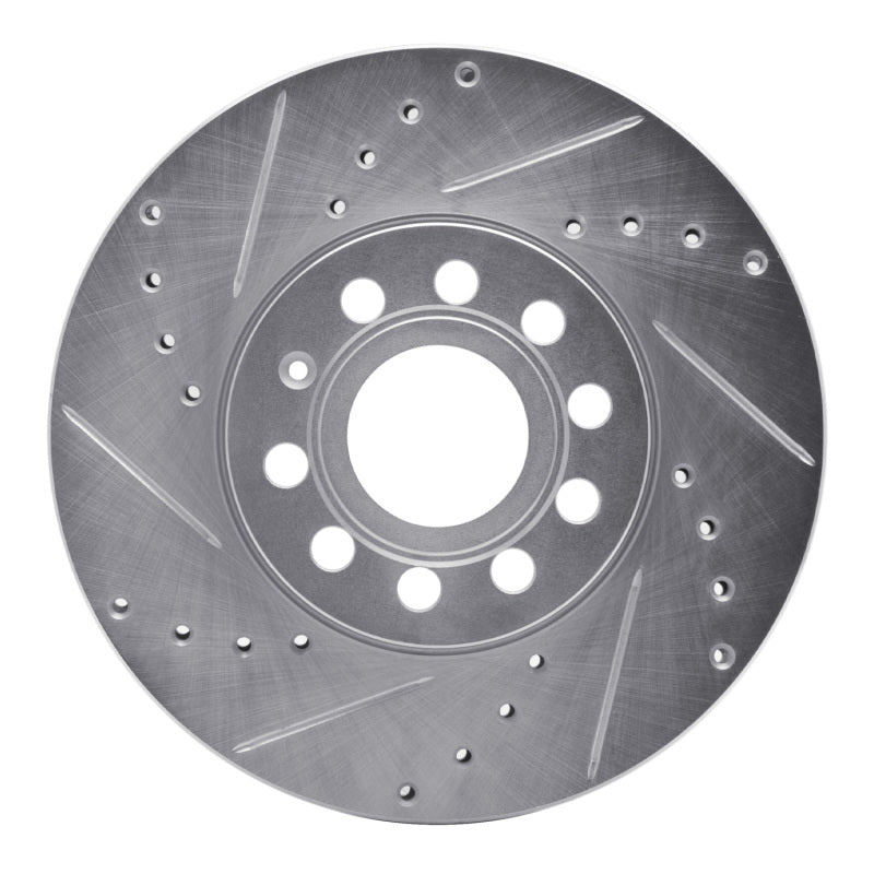 R1 Concepts eLINE Silver Series Front Left Drilled and Slotted Brake Rotor - Audi A3 (Mexico) 2005-2025