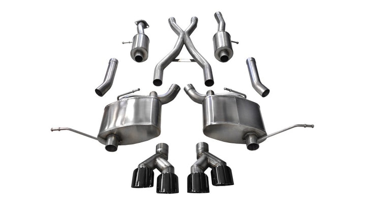 Corsa Performance Black 2.5in Dual Rear Exit Cat-Back Exhaust for Jeep Grand Cherokee Summit 2014-2021