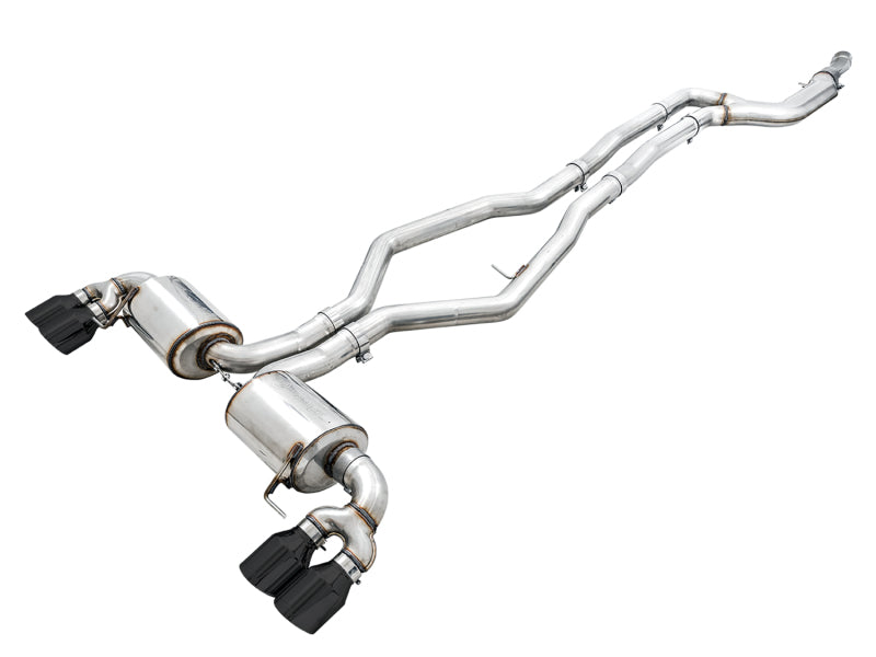 AWE Touring Edition Non-Resonated Cat-Back Exhaust - BMW M340i, M340i xDrive 2020-2026 - Quad Diamond Black Tips
