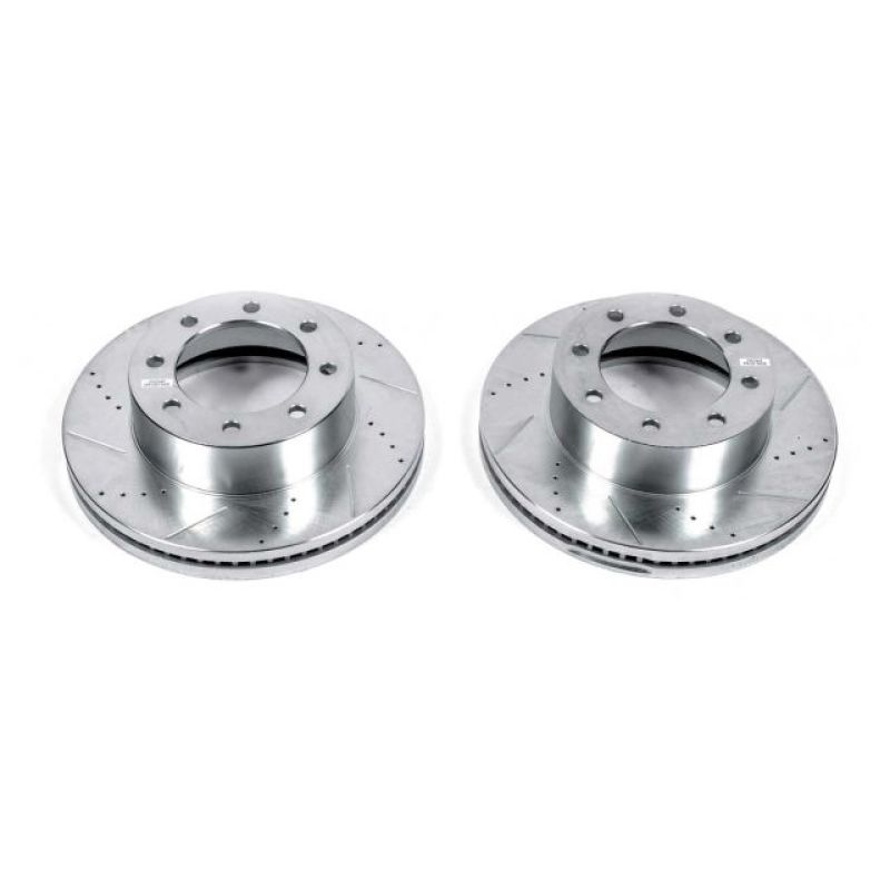 Power Stop 13-16 Ford F-450 Super Duty Front Drilled and Slotted Rotor Pair