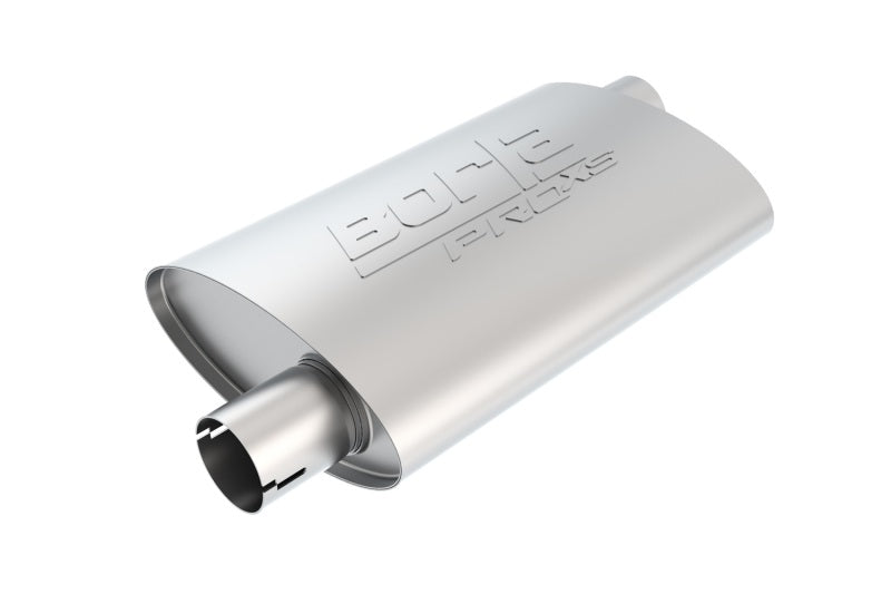 Borla Universal Pro-XS Oval 2 Inch Inlet/Outlet Offset/Offset Notched Muffler