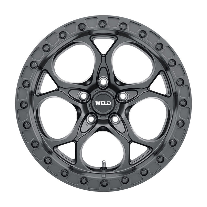 Weld Off-Road W901 17X9.0 Ledge Beadlock Wheel – 5X127 Bolt Pattern ET-12 Offset BS4.50 Satin Black 71.5 (71.5)