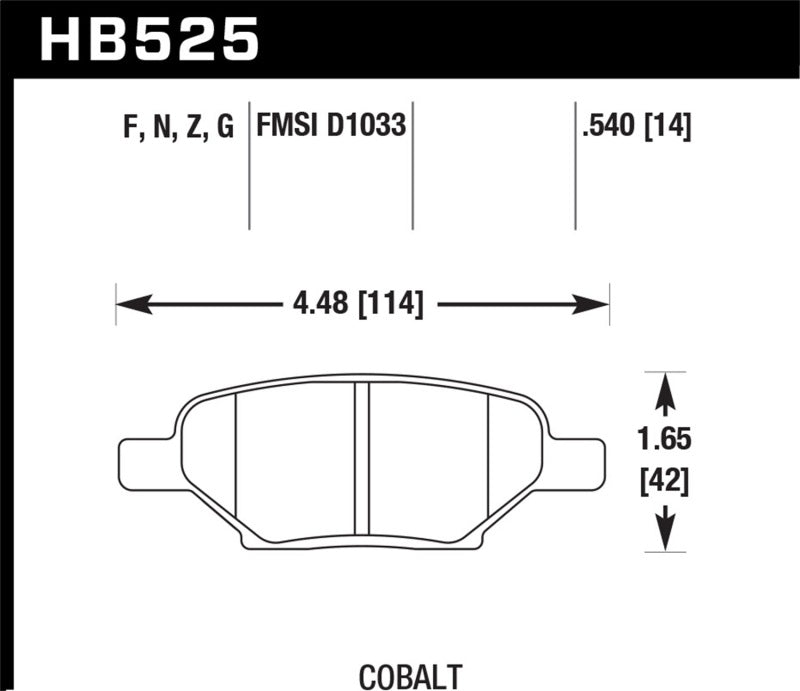 Hawk HPS Street Brake Pads for Chevrolet Cobalt SS 2005-2007, HHR SS 2008-2010, Malibu 2004-2012, Pontiac G6 2005-2010, Saturn Ion Red Line 2004-2007 - OneFastShop