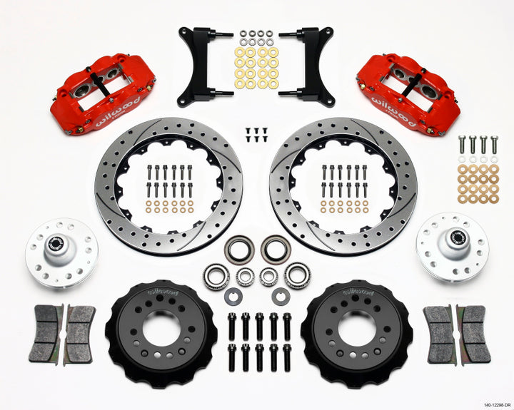 Wilwood Narrow Superlite 6R Front Hub Kit 12.88in Red for 79-87 GM G Body - OneFastShop