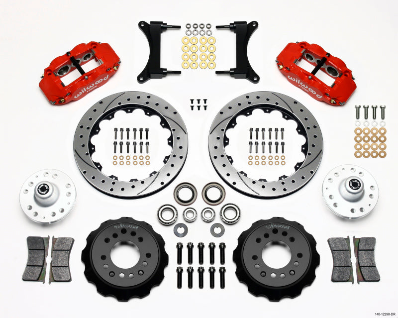 Wilwood Narrow Superlite 6R Front Hub Kit 12.88in Red for 79-87 GM G Body - OneFastShop