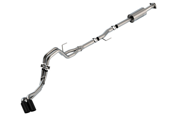 Borla Cat-Back Exhaust System S-Type 4in Black Chrome Tips for 2021-2024 Ford F-150 2.7L/3.5L King Ranch Lariat Platinum Limited