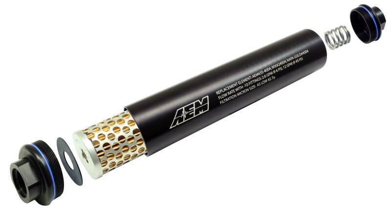 AEM High Volume Fuel Filter Element for Universal Fitment Replacement Element for Multiple Applications