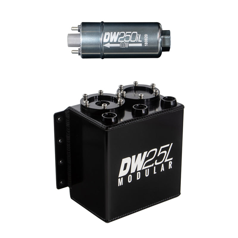 DeatschWerks 2.5L Modular Surge Tank - 1 DW250iL In-Line Fuel Pump Included