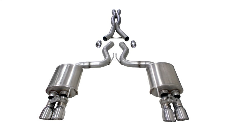 Corsa Performance Cat-Back System for Ford Mustang GT 5.0L - Dual Rear Exit - 3in Pipe with 4in Polished Tips (2018-2023)