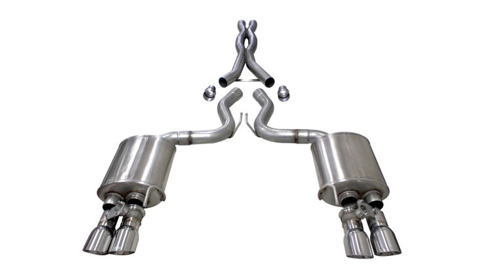 Corsa Performance Cat-Back System for Ford Mustang GT 5.0L - Dual Rear Exit - 3in Pipe with 4in Polished Tips (2018-2023)