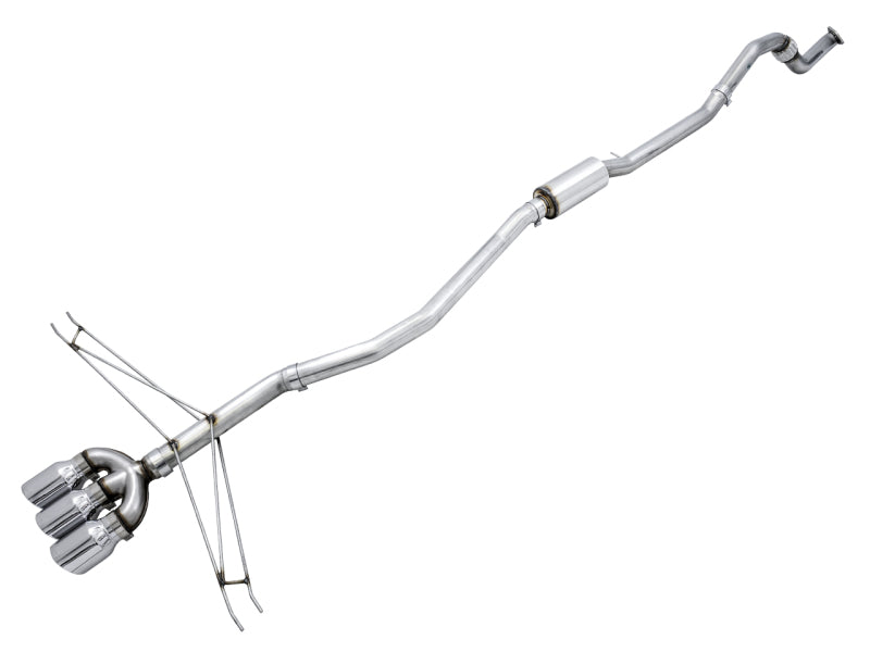 AWE Track Edition Cat-Back Exhaust - Honda Civic 2017-2020 - Triple Chrome Silver Tips