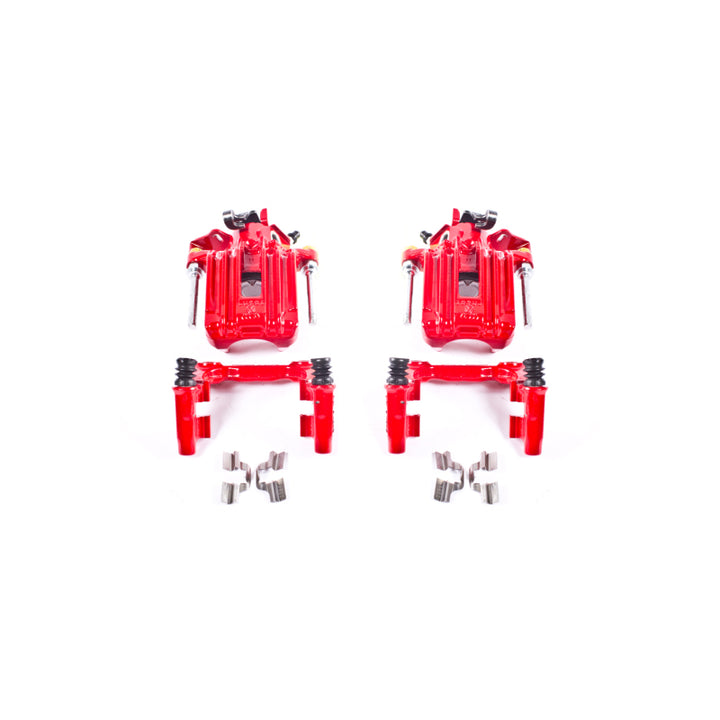 PowerStop Rear Red Calipers with Brackets for 00-06 Audi TT Quattro (Non Vented Rotors Only) - Pair - OneFastShop