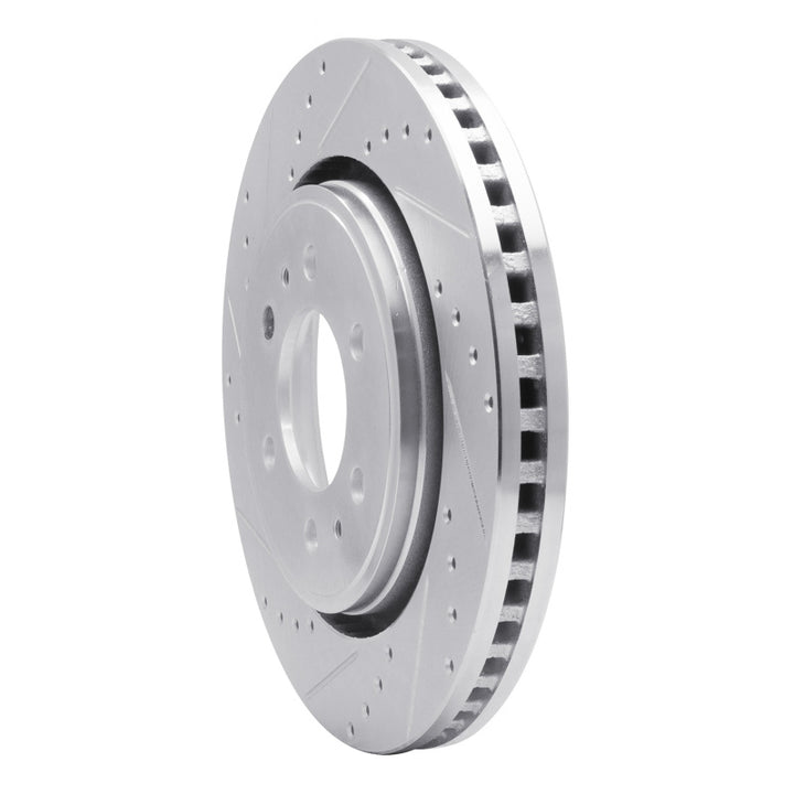 R1 07-21 Ford Expedition Front Left Drilled And Slotted Silver Brake Rotor
