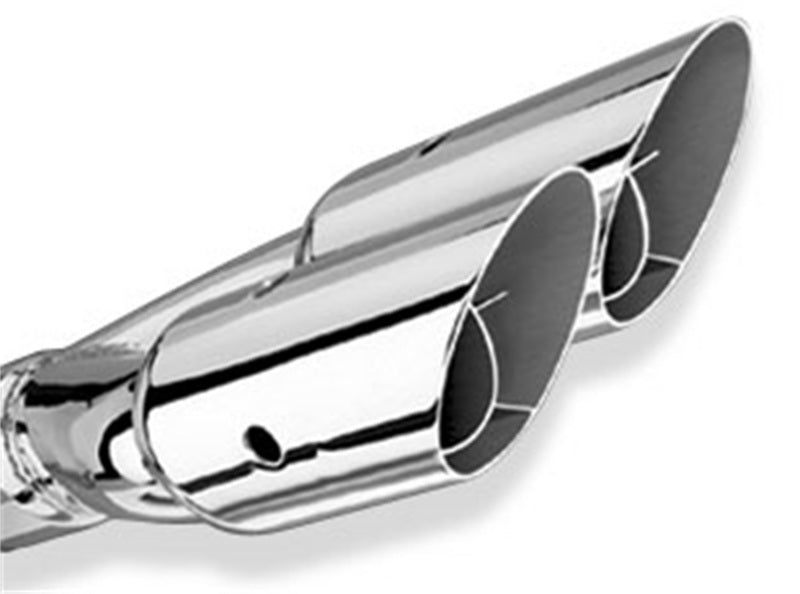 Borla Universal Polished Exhaust Tip - Dual Round Angle-Cut 2.5in In / 3in Out