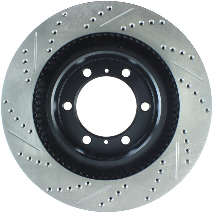 Stoptech Sport Brake Rotor Slotted and Drilled One-Piece Direct Replacement - OneFastShop