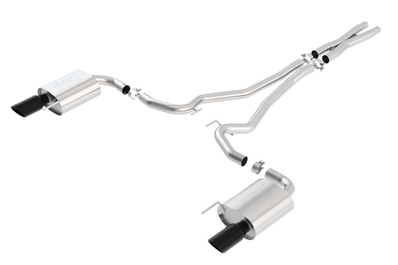Borla Atak S Cat-Back Exhaust 15-17 Ford Mustang GT 5.0L V8 2.5in Pipe 4in Tip Black Chrome