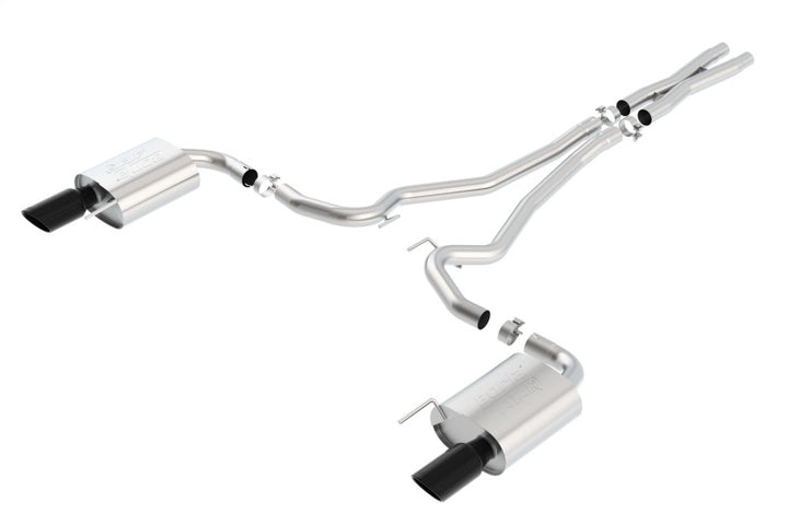 Borla Atak S Cat-Back Exhaust 15-17 Ford Mustang GT 5.0L V8 2.5in Pipe 4in Tip Black Chrome