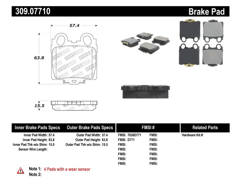 StopTech Performance Rear Brake Pads for 98-05 Lexus GS 300/350/400/430/450H and 00-05 IS250/300/350 - OneFastShop
