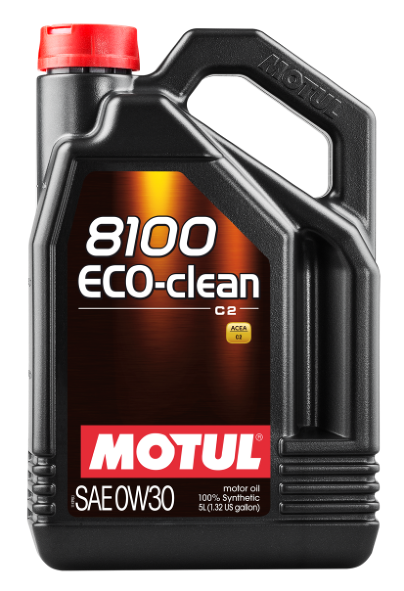 Motul 5L Synthetic Engine Oil 8100 0W30 ECO-CLEAN - Fuel Economy ACEA C2 API SM ST.JLR 03.5007 - OneFastShop